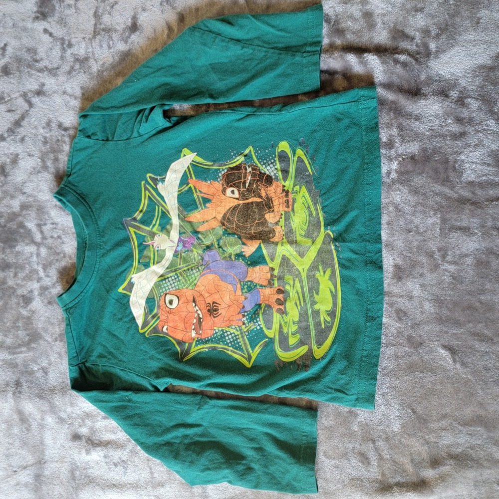 Marvel Spidey & Friends Shirt Kids Size 5 Green Good Dino-Webs Long Sleeve Tee